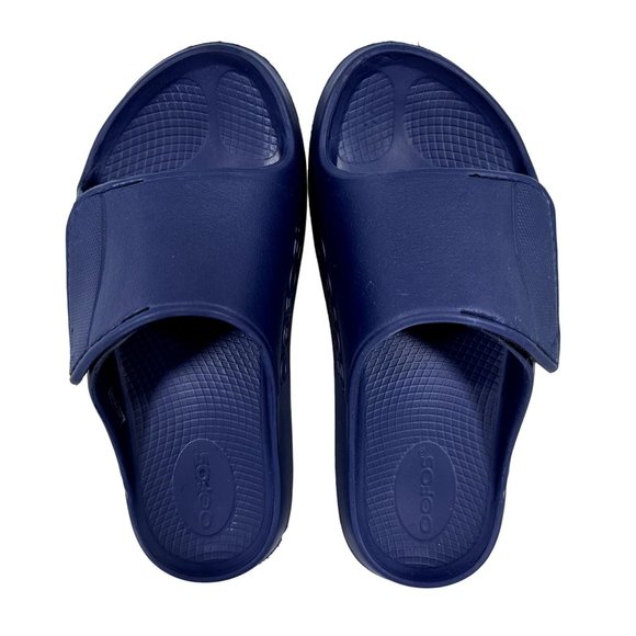 OOFOS OOahh Sport Flex Sandals One Strap Slip On Navy Blue Mens 7 Womens 9 main image 7